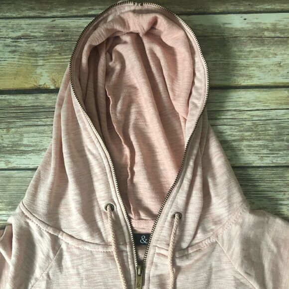 Blush pink Zip up Hoodie - Picture 4 of 6